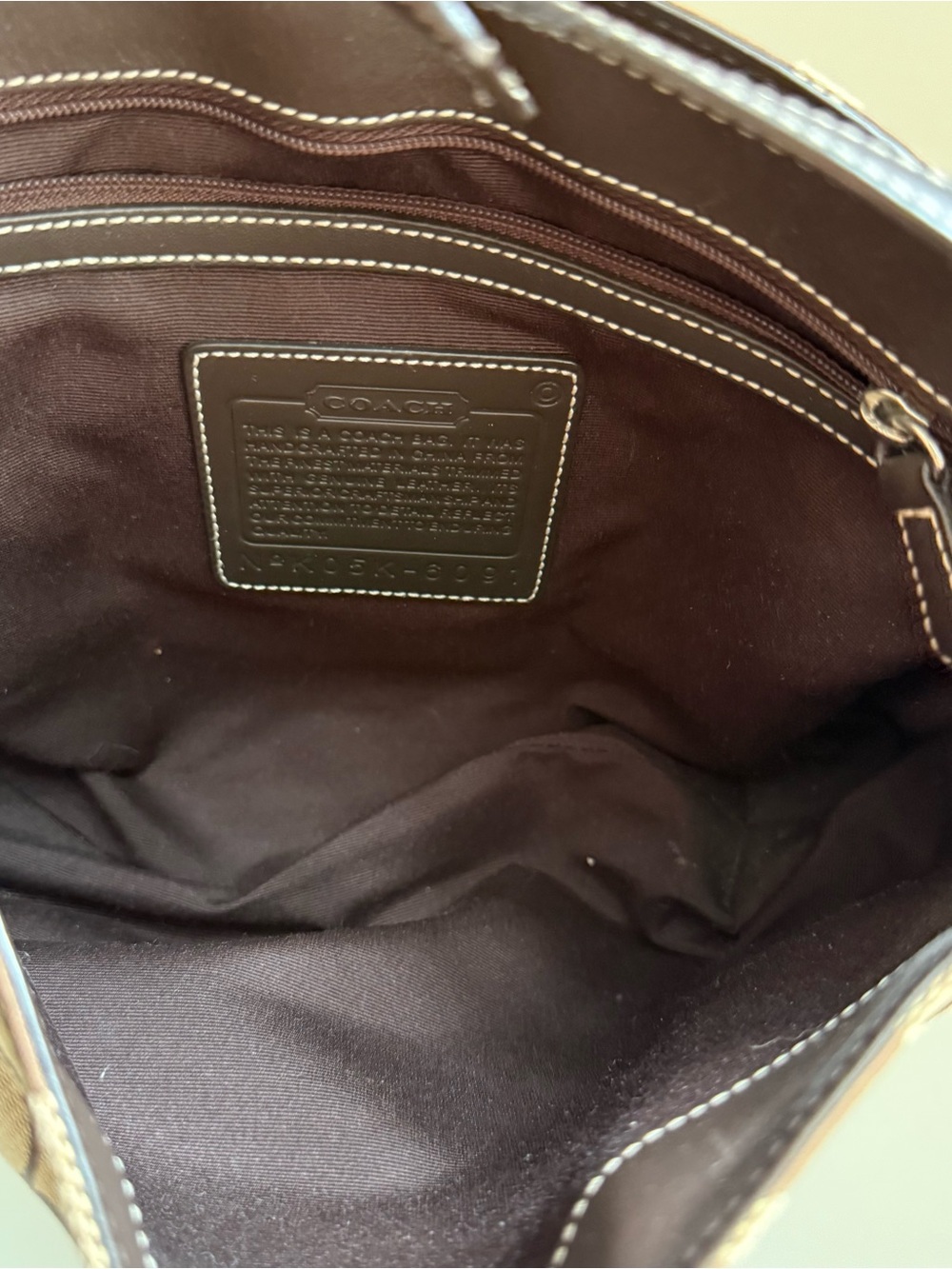Coach Hamilton Brown Signature Monogram Shoulder Bag - Picture 7 of 9